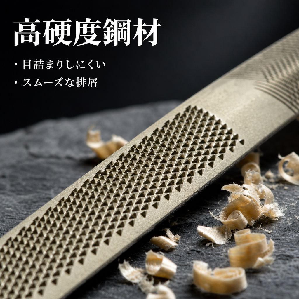 木工彫刻用ワックスコードヤスリ 四面彫刻ヤスリ