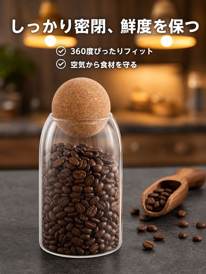 コルク栓付きガラス製保存瓶