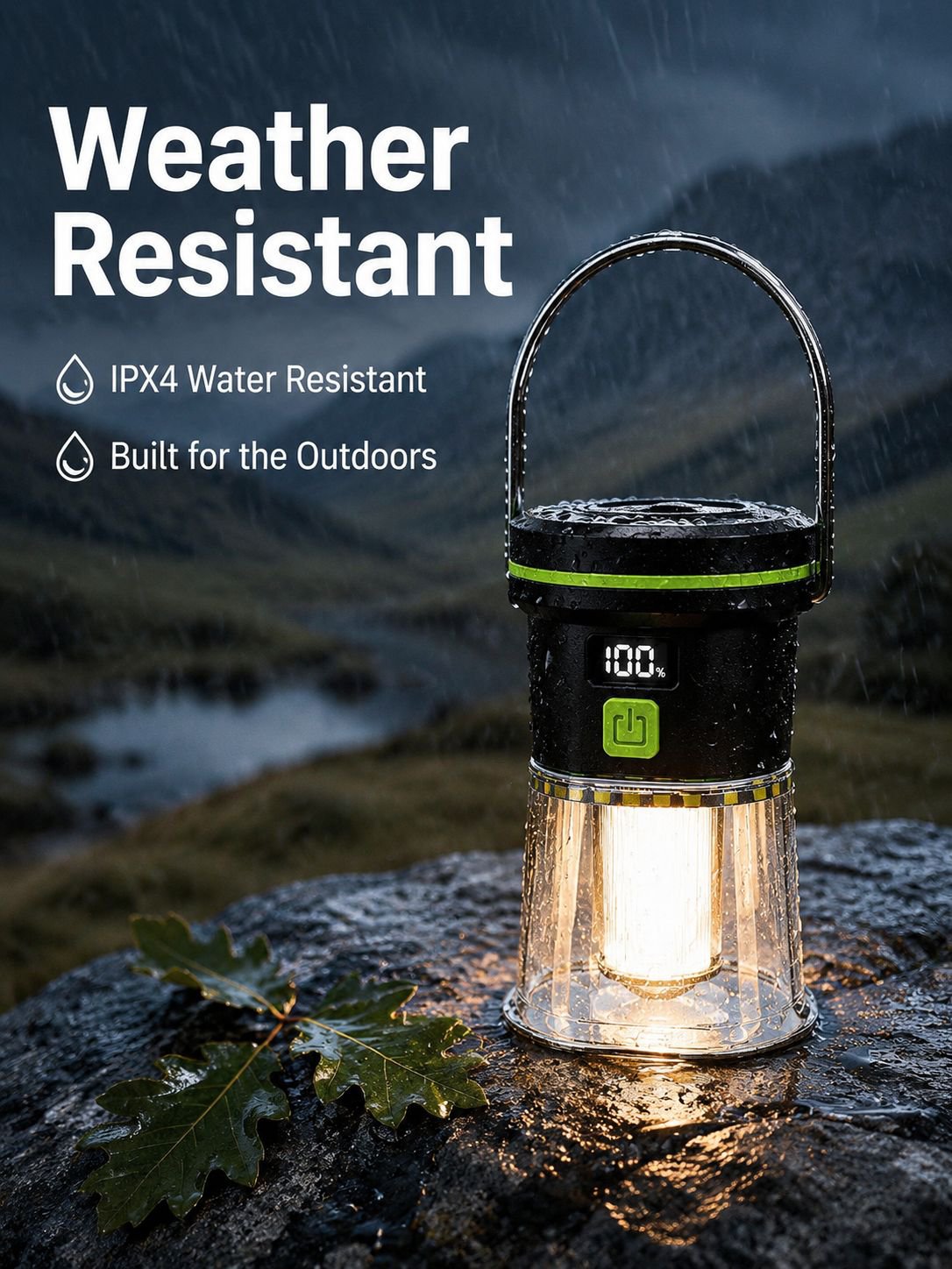 New portable outdoor camping light, USB rechargeable camping light, handheld camping light, recharge