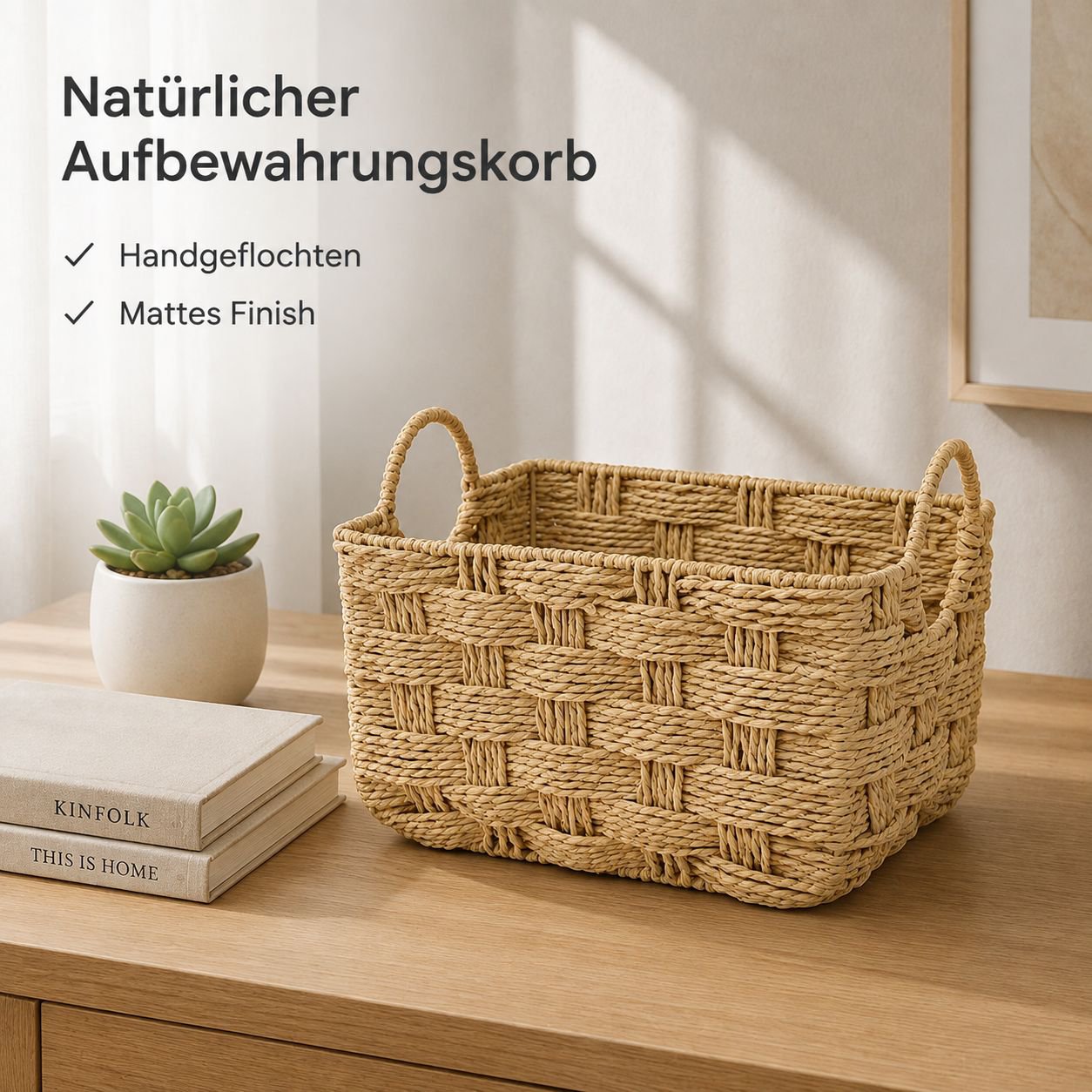 Handgefertigter Aufbewahrungskorb für den Schreibtisch