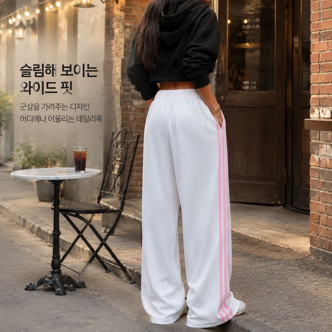 하이웨이스트 배색 슬림 원피스