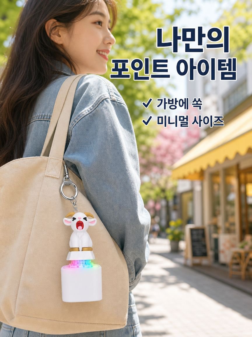 양 울음소리 내기 버튼 키링