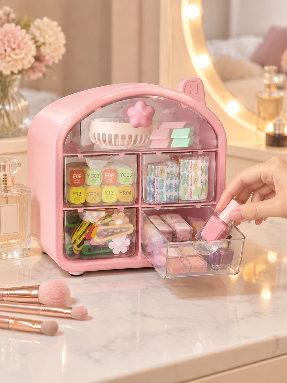 Multi-purpose organizer for home and office desks