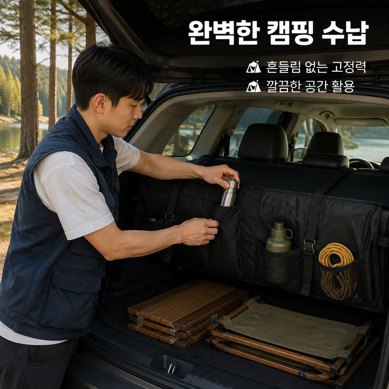 차량용 트렁크 전용 무설치 걸이형 수납 가방