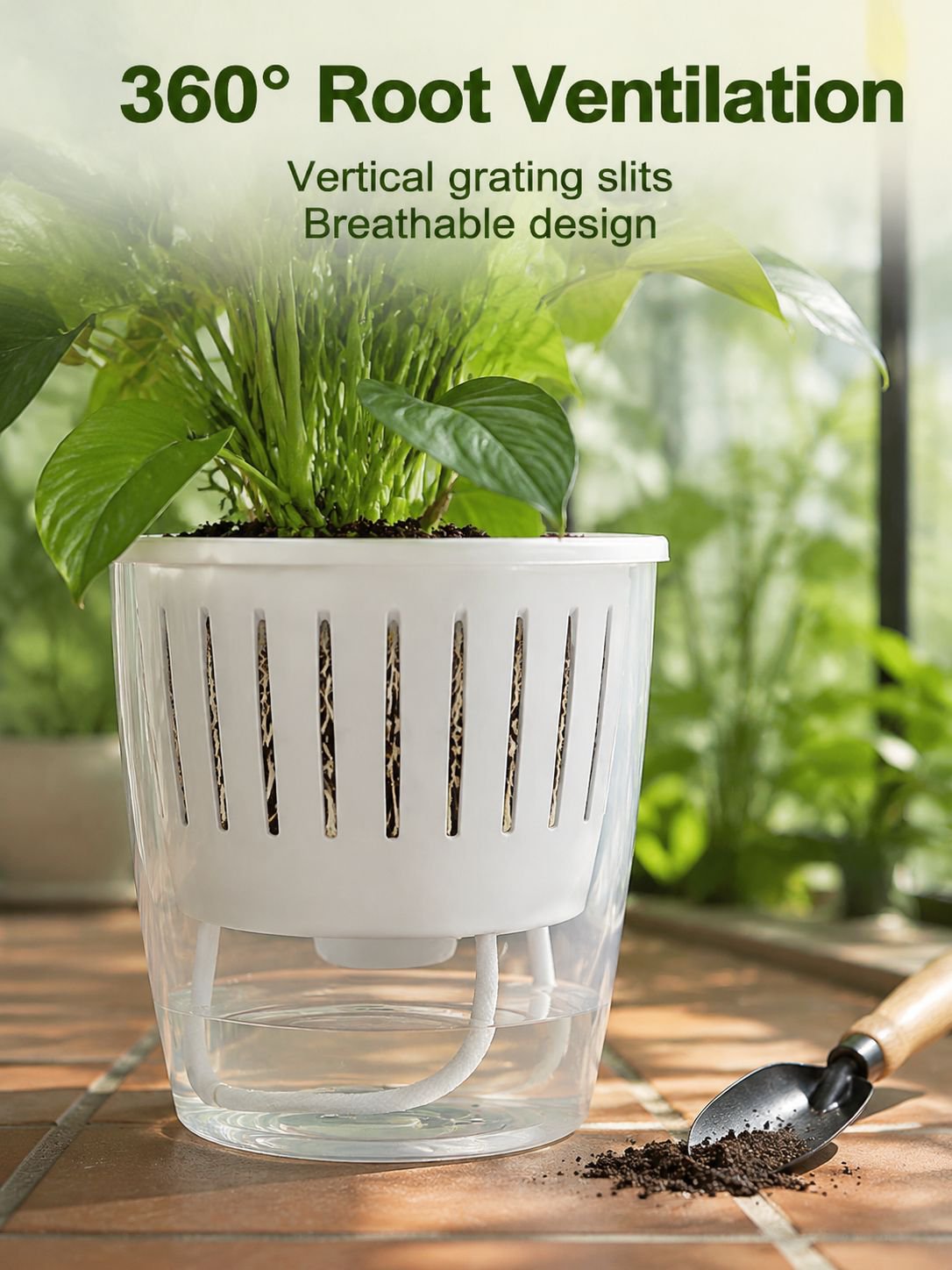 Self-Watering Plastic Flower Pot
