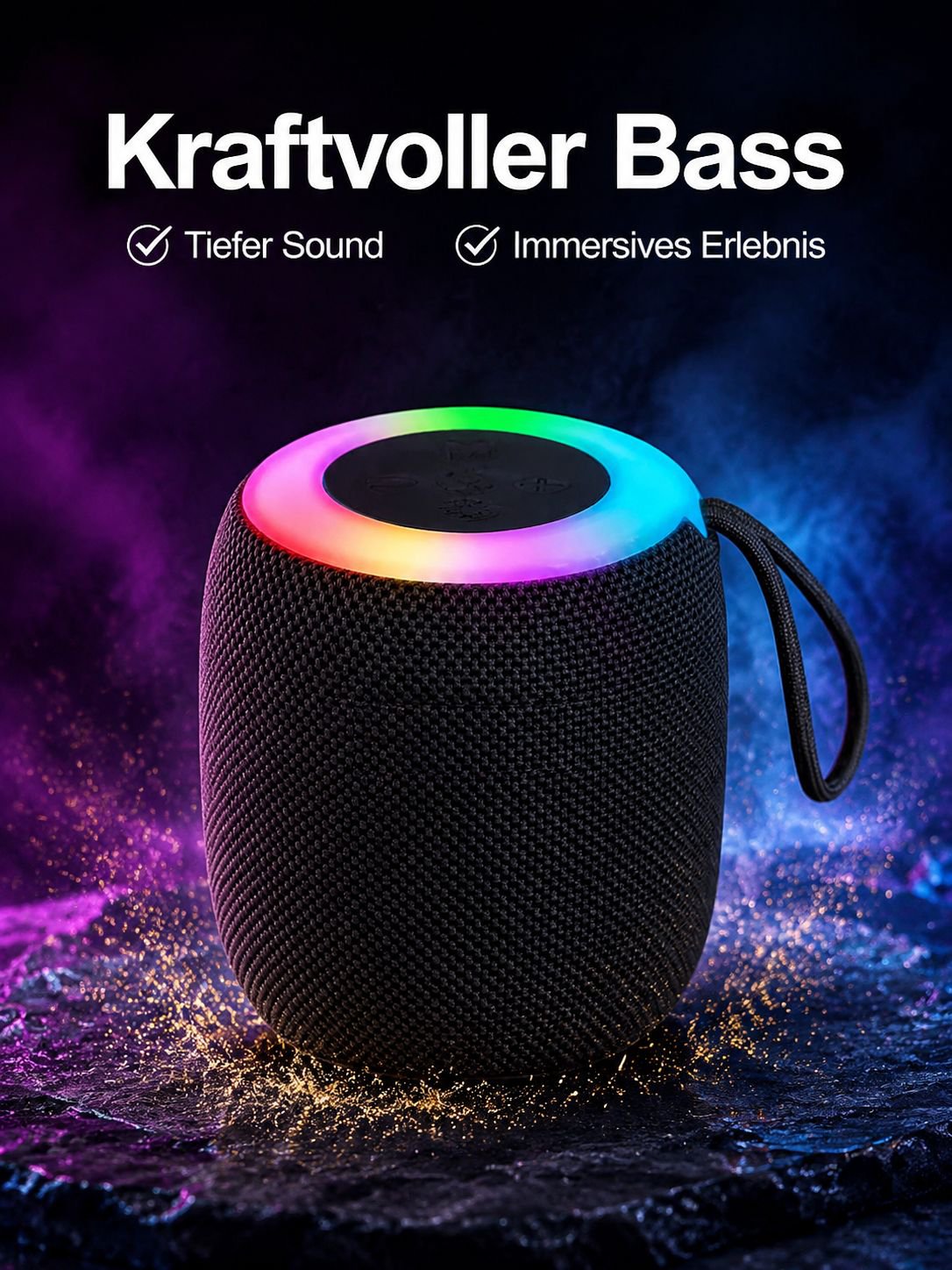 Tragbarer Mini-Bluetooth-Lautsprecher mit Subwoofer, Kartensteckplatz