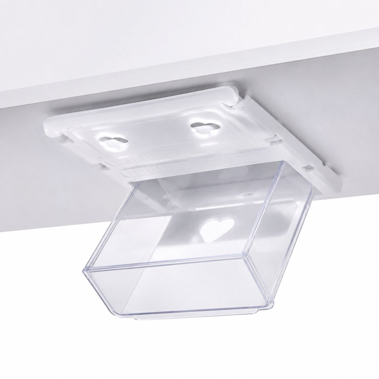 Stick-on drawer for office supplies and essentials