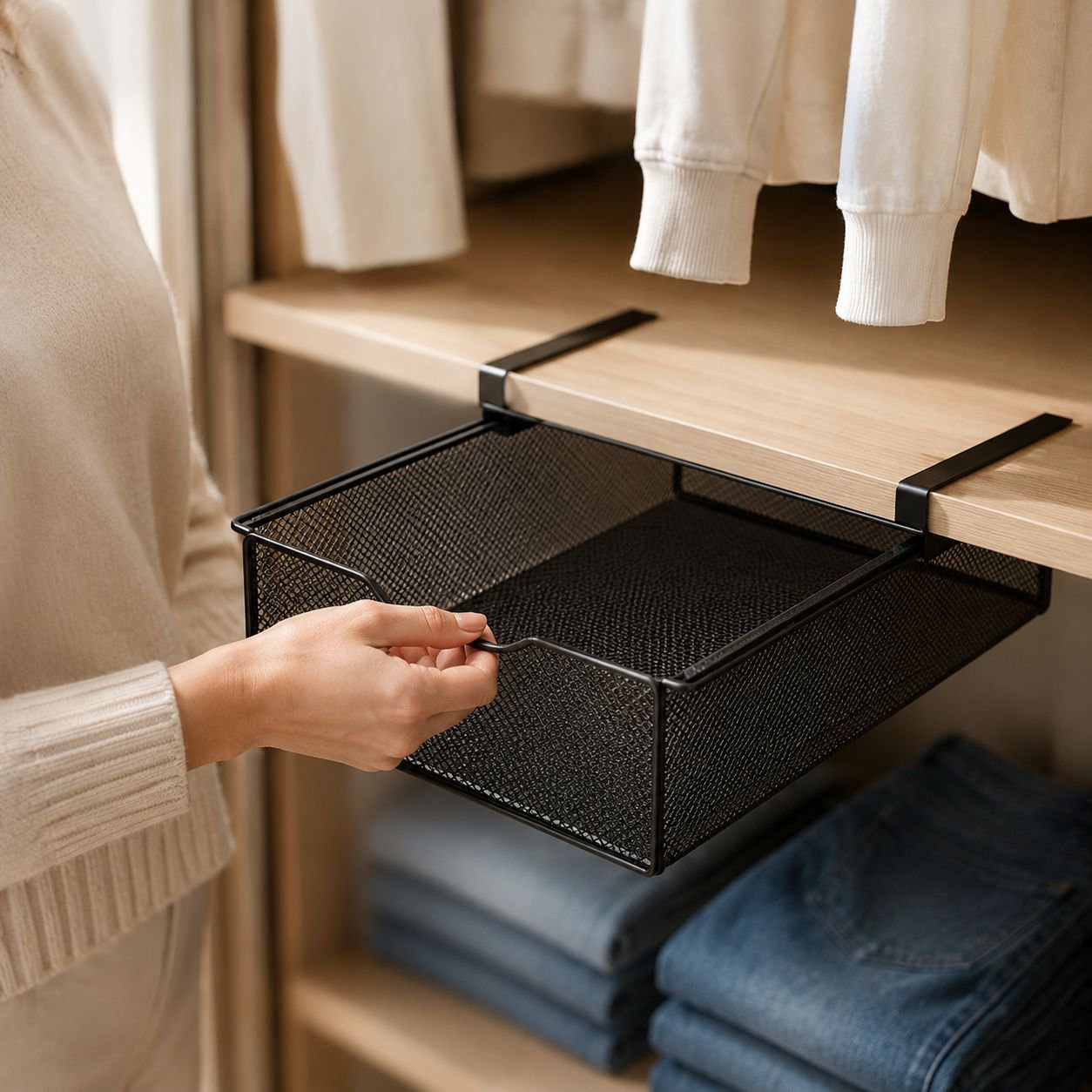 Three-in-one Wardrobe Hanging Underwear Storage Box