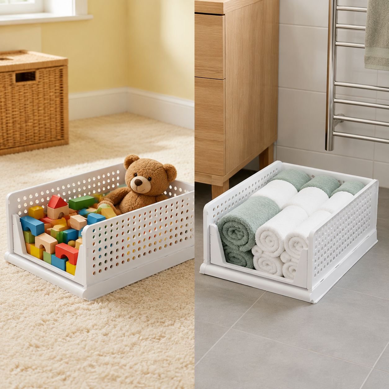 Plastic drawer cabinet with ergonomic handles