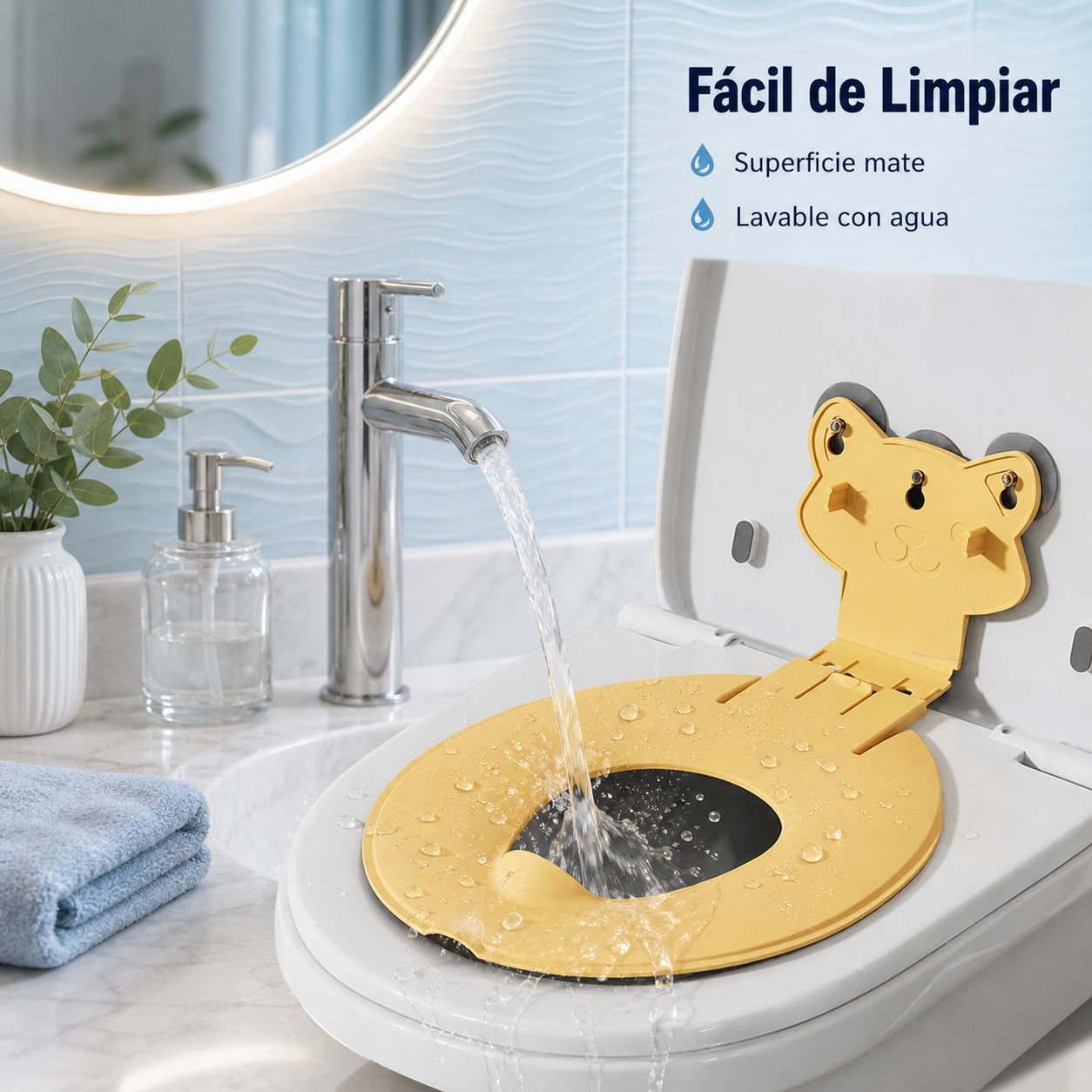 Cojín antideslizante y cómodo para inodoro infantil