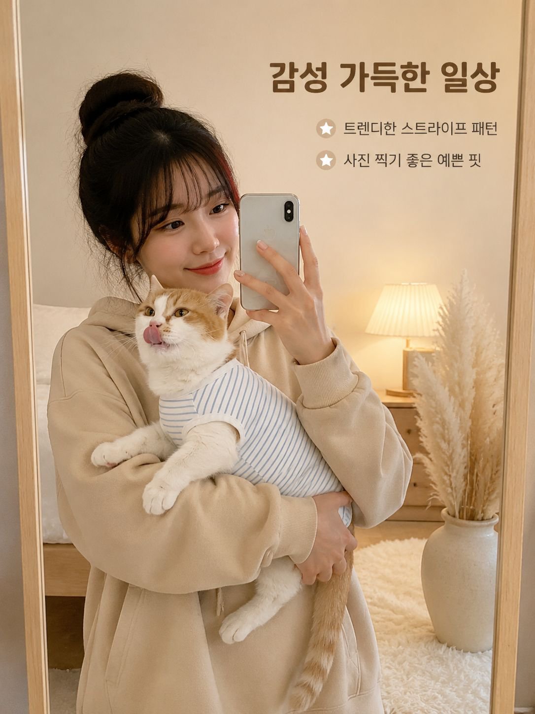 고양이 관리복 얇은 핥기 방지 통기 옷