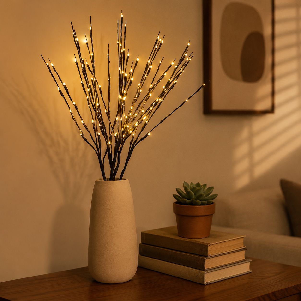 Lámpara de rama de estrella LED, decoración creativa de flores estilo nórdico