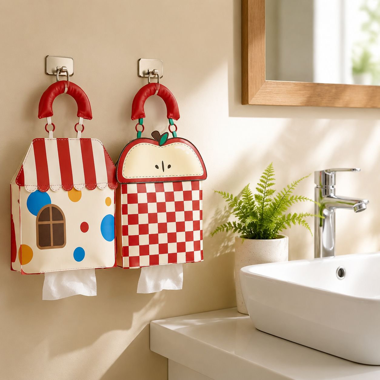 Cute Hanging Waterproof Tissue Bag Wall-Mounted Toilet Paper Holder