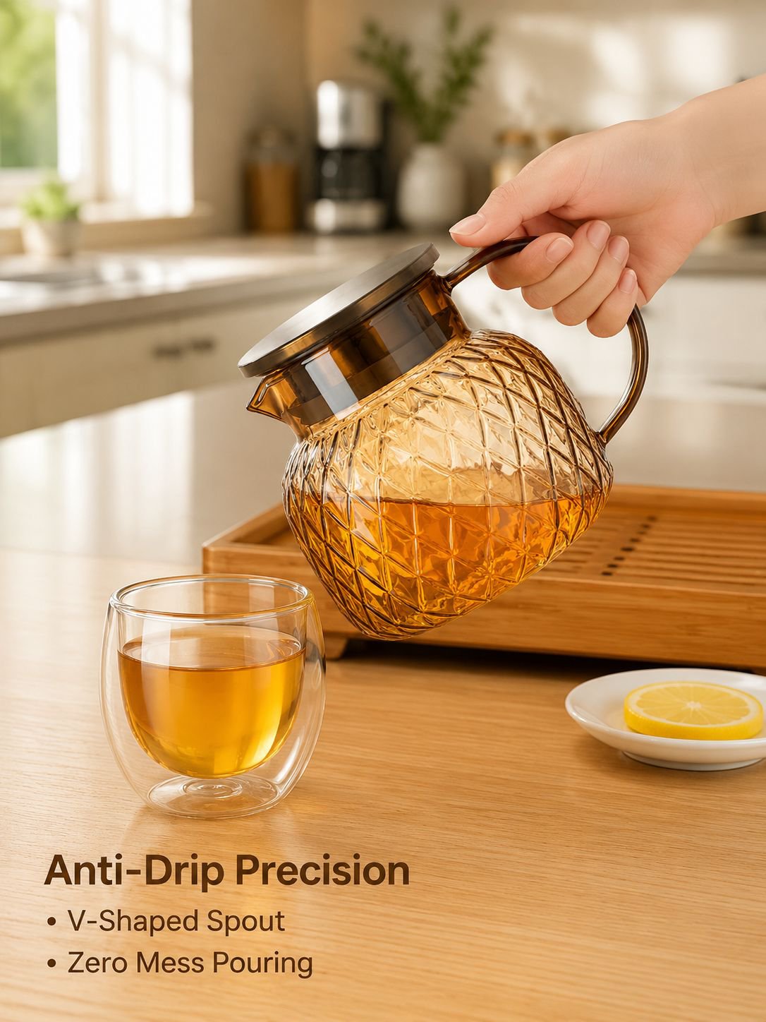 High borosilicate heat-resistant glass teapot