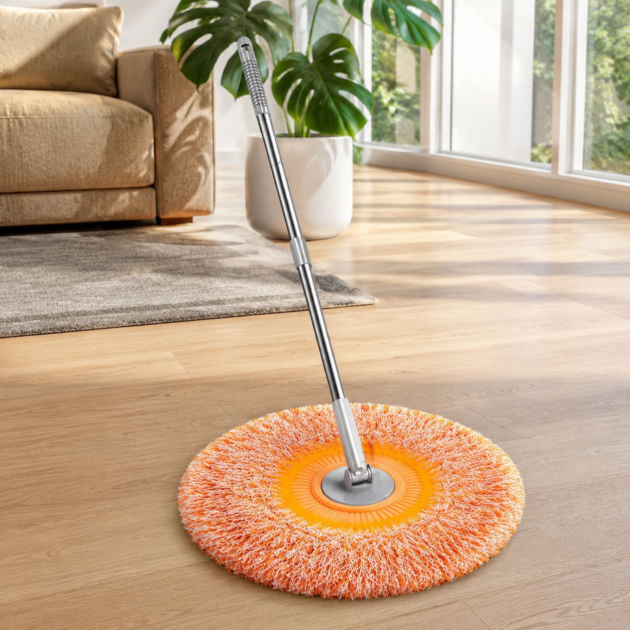 Sunflower mop head for efficient dust collection