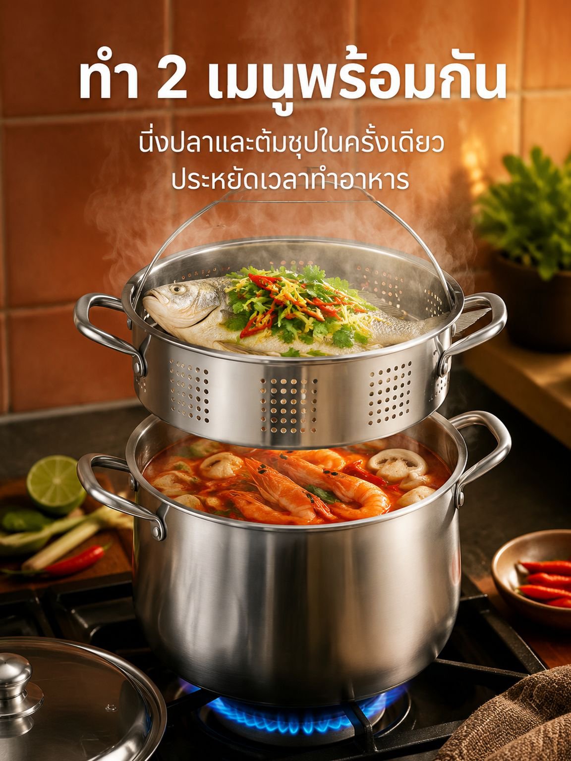 หม้อสแตนเลสสำหรับทำอาหาร