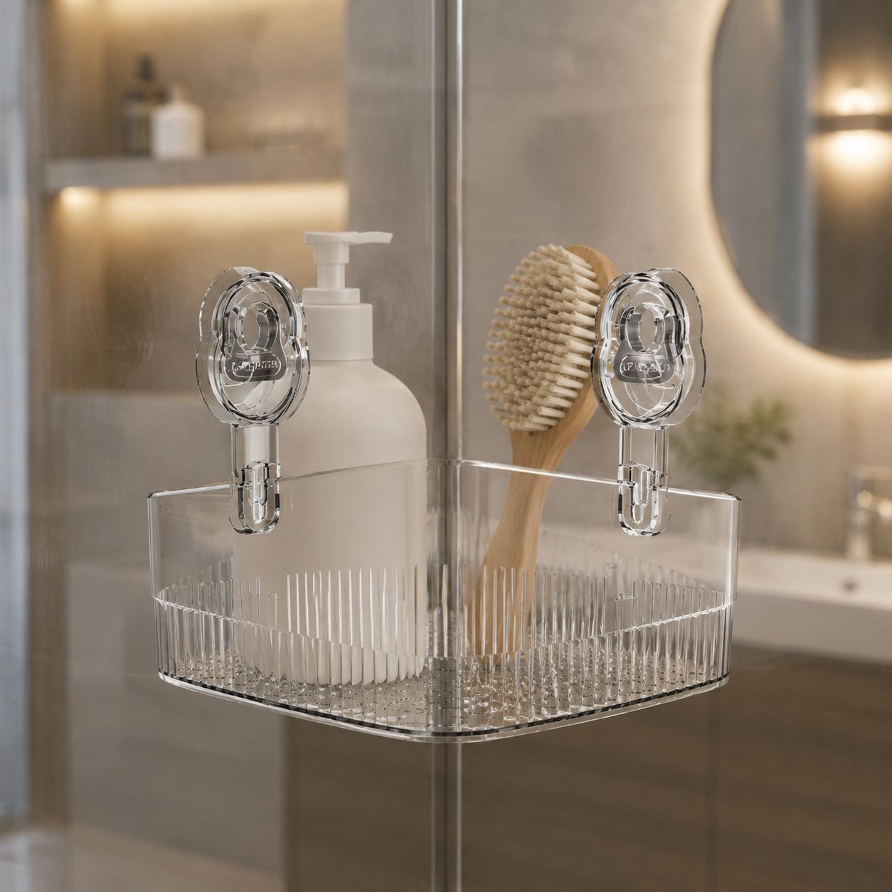 High-grade Suction Storage Rack mounted on bathroom wall