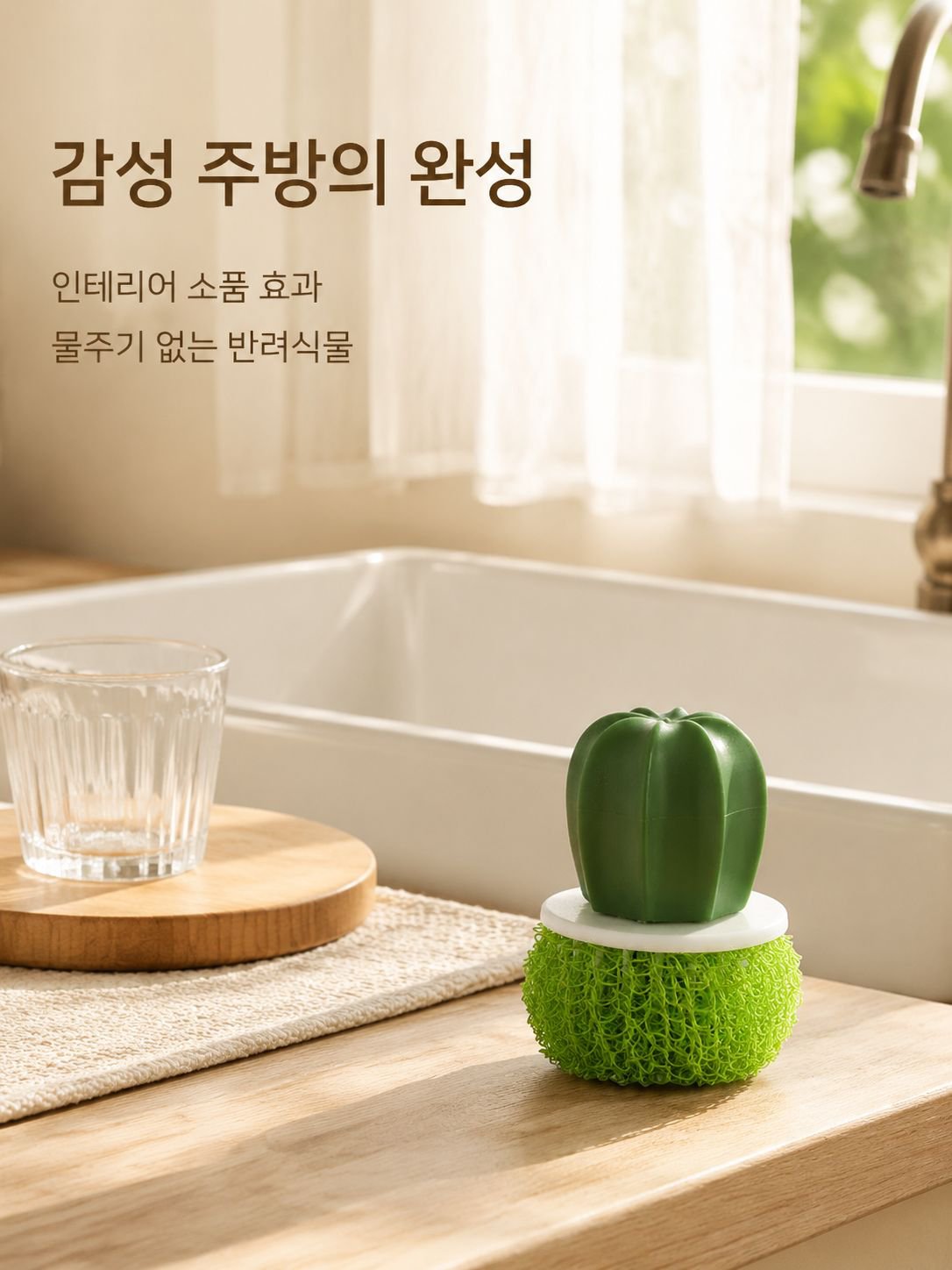 선인장 화분용 수세미