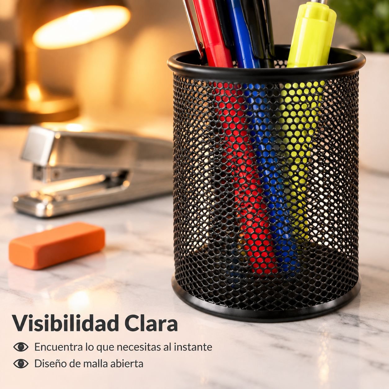 Organizador de Escritorio Deli Portalápices Metálico Multifuncional