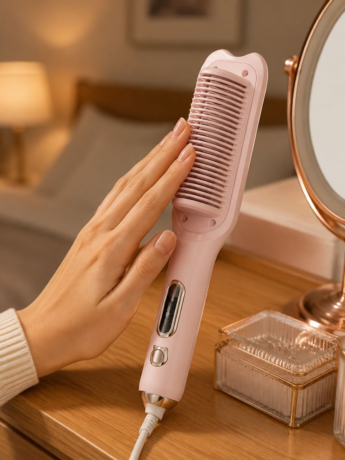 Lazy Rabbit Haarglätter mit Negativ-Ionen-Technologie und LCD-Kamm – Schonend zum Haar, geeignet zum