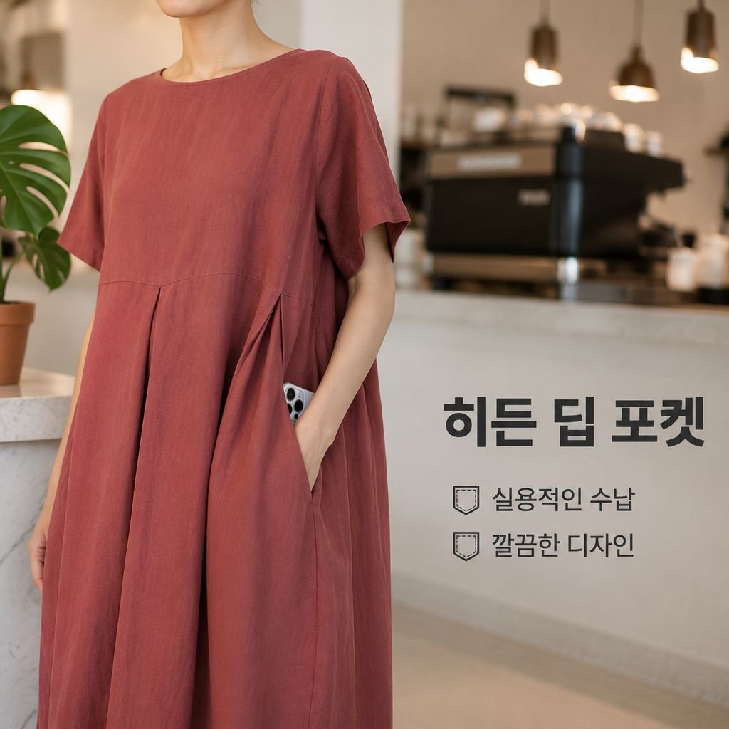 여성용 루즈핏 라운드넥 원피스 패션 빅사이즈 반팔 원피스