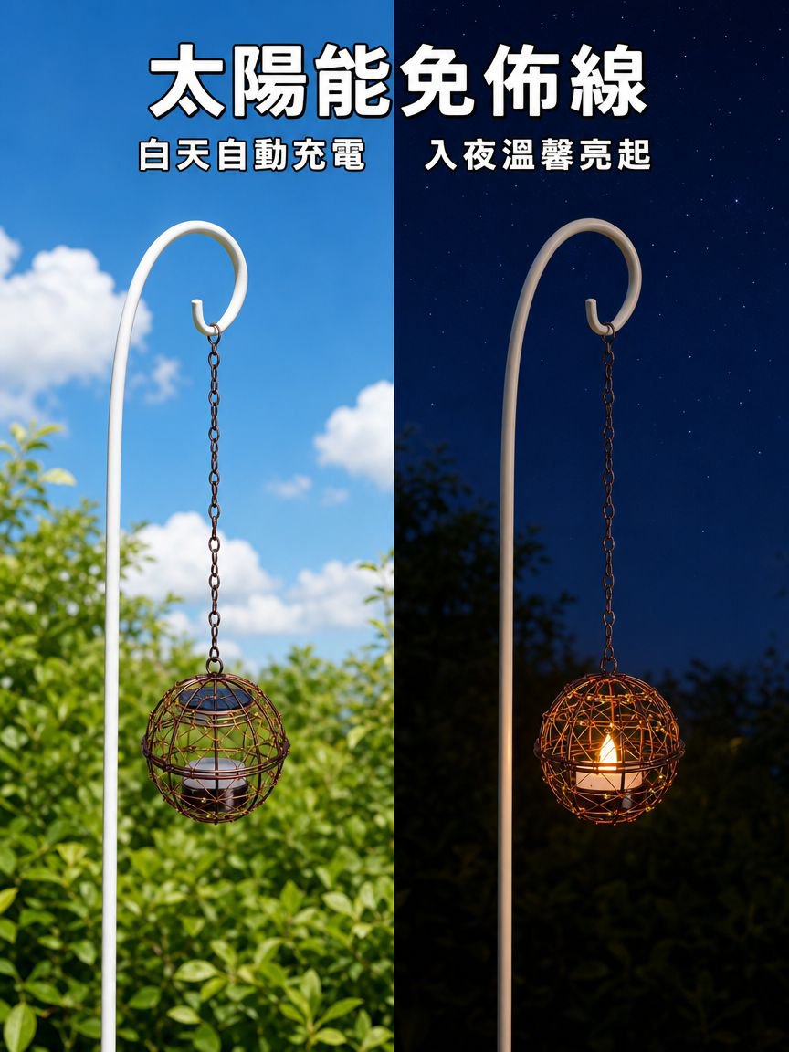 太陽能鐵藝庭院燈