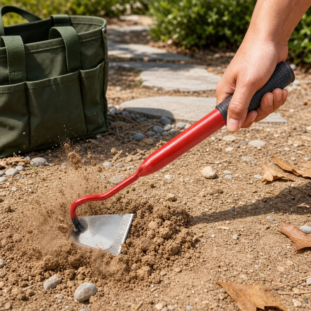 Multi-purpose hoe for removing weeds