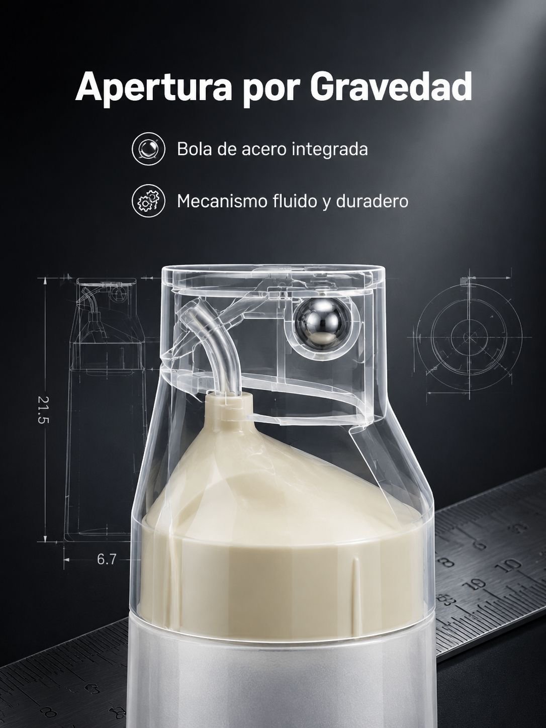 Botella de cocina para aceite, vinagre y salsas líquidas