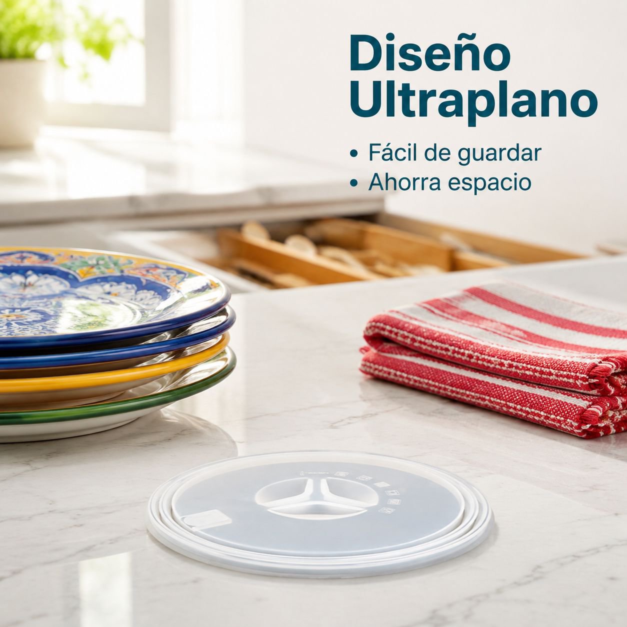 Tapa plegable para bandeja de vapor, apta para vaporeras y ollas de vapor