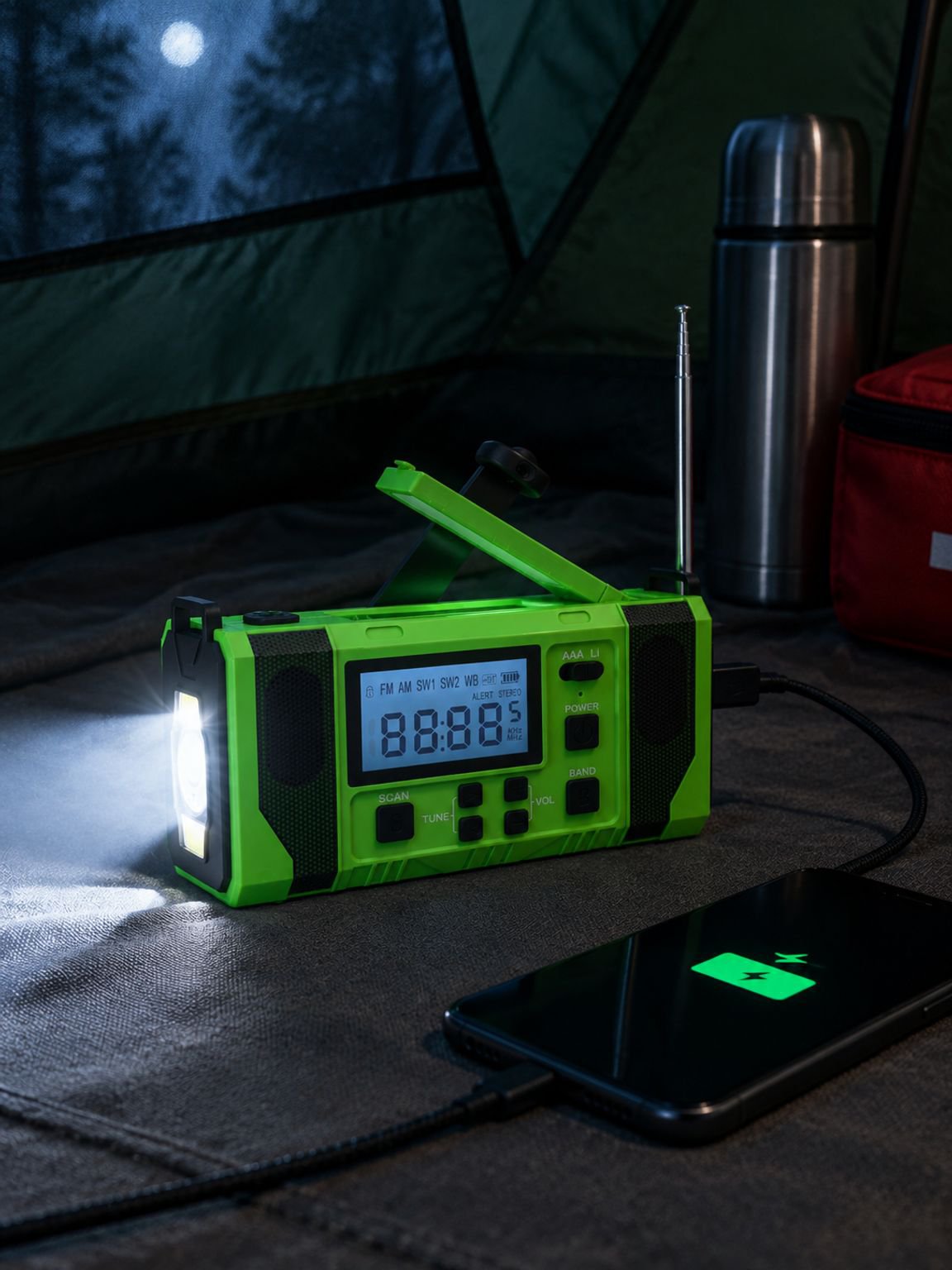 Multifunktionale Solar-Handkurbel Laden Handy Notfall Radio Aufladen Beleuchtung Katastrophe Prävent