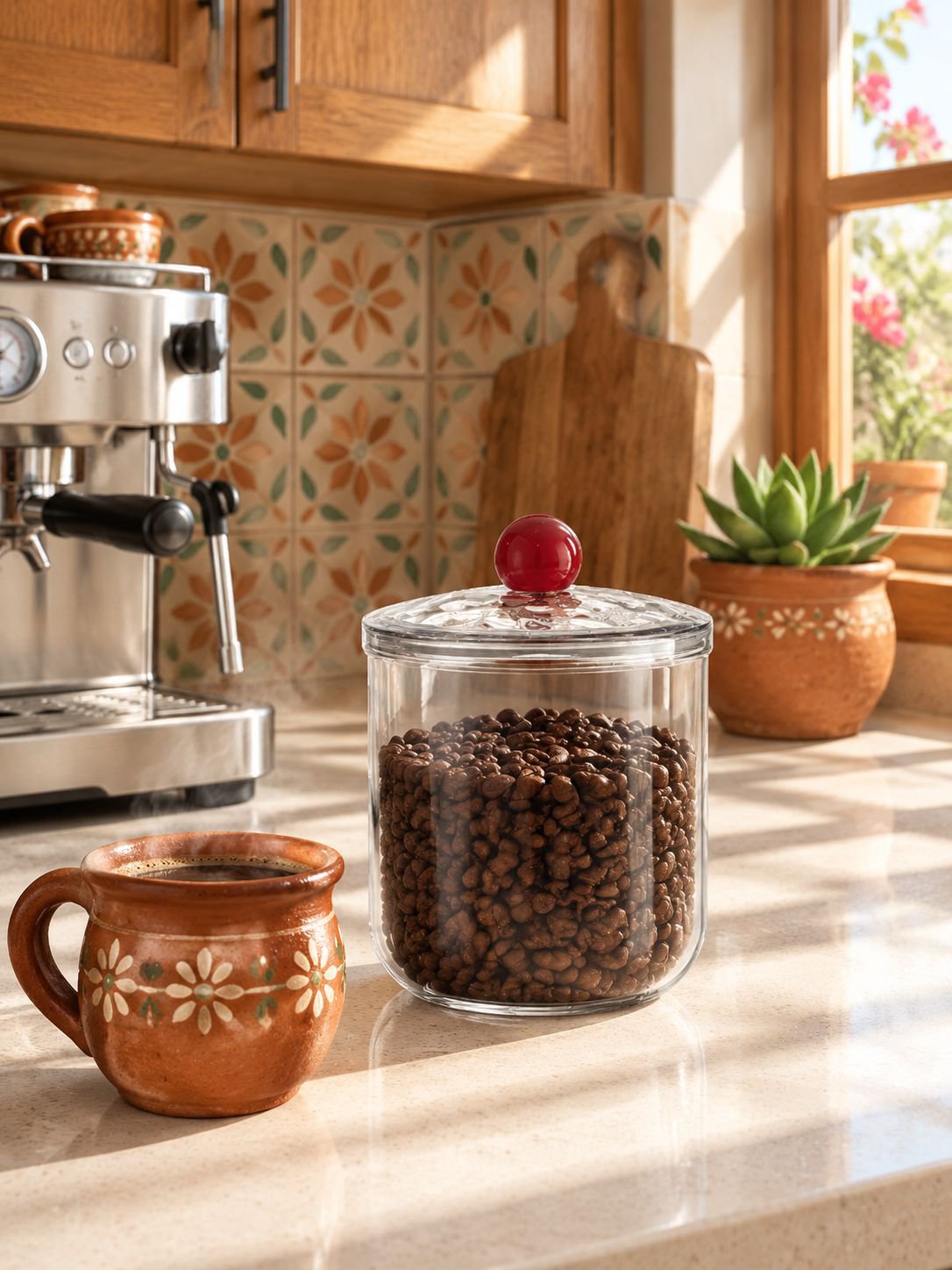 Recipiente para almacenar granos de café