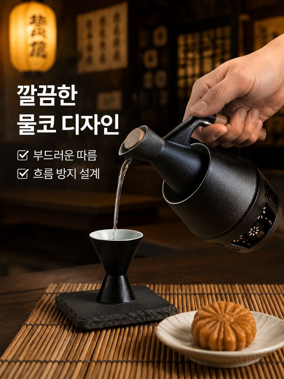 도자기 술잔과 술 데우는 기구 세트 황주 청주용