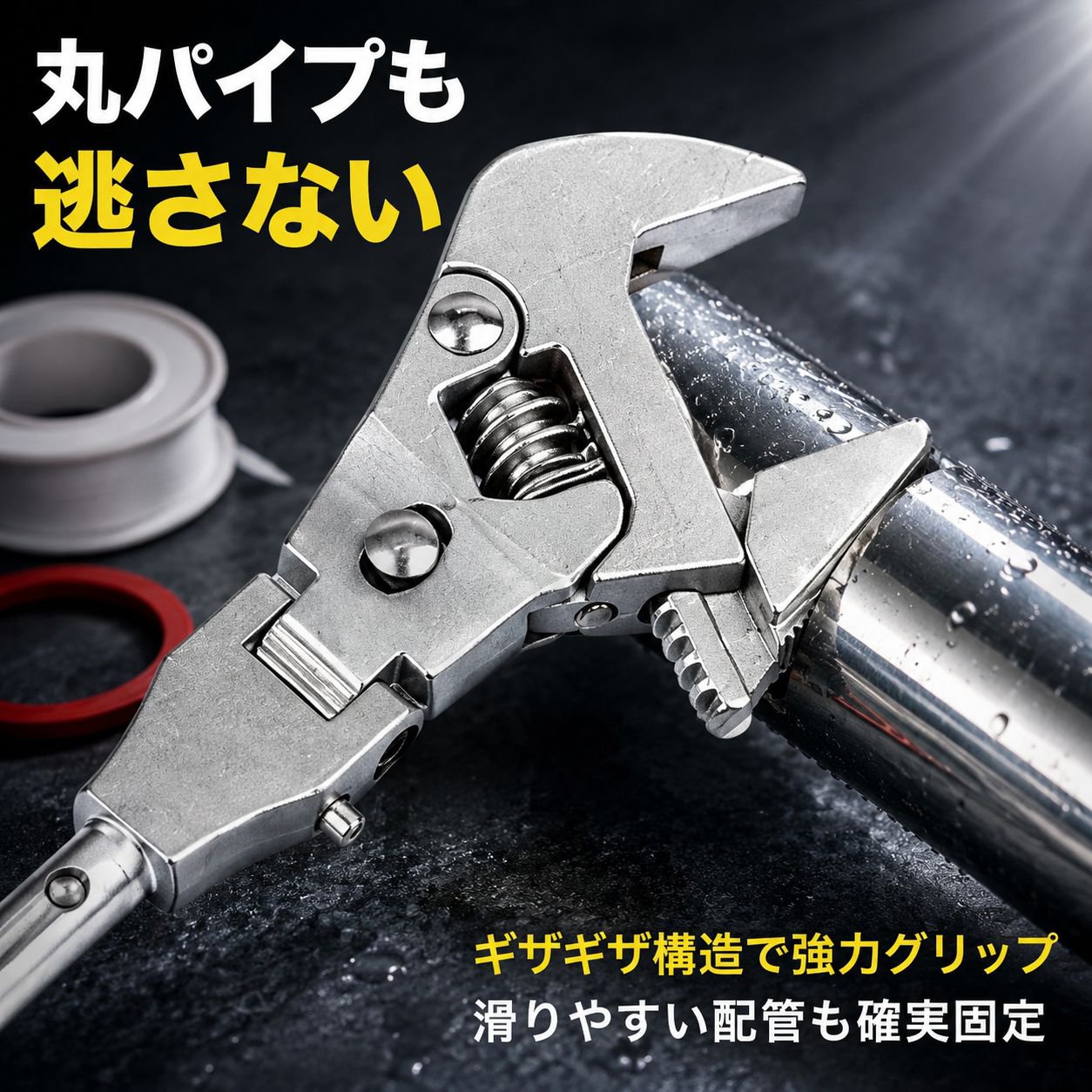 10インチ多機能折りたたみラチェットレンチ バスルーム・エアコン専用伸縮モンキーレンチ