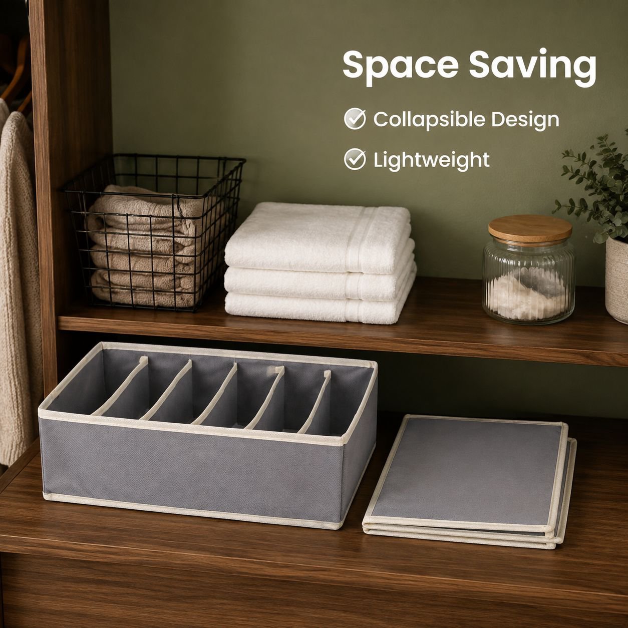 Fabric storage box for dividing underwear
