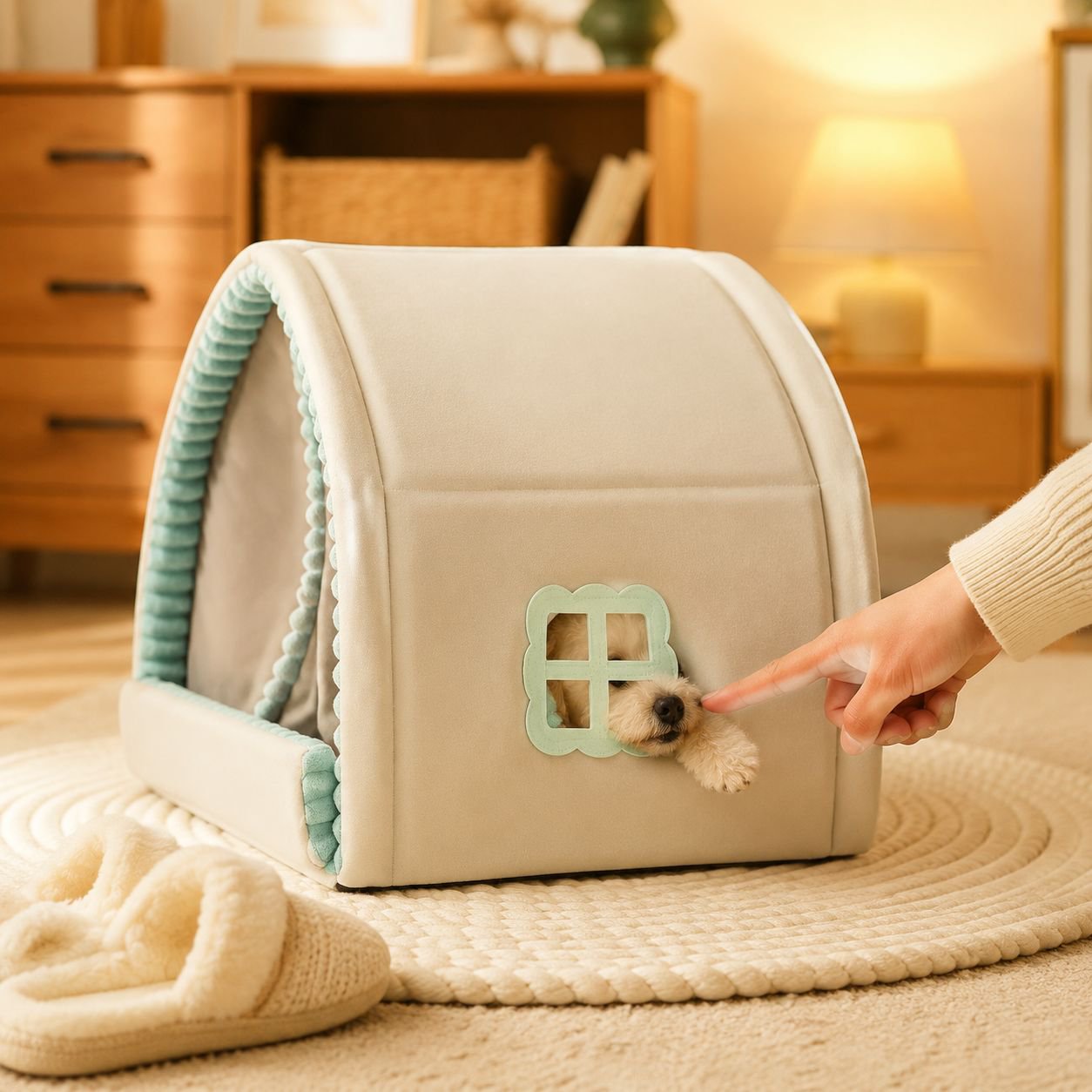 Casa para perros para mantener el calor en invierno, casa para perros pequeños, cama cerrada para pe