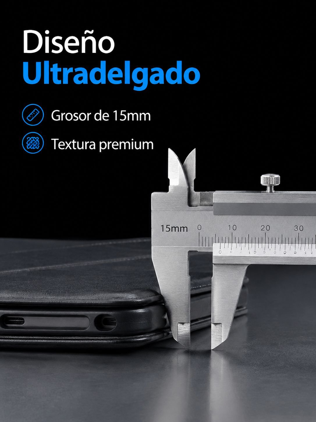 Funda para tablet con teclado táctil Bluetooth en color negro