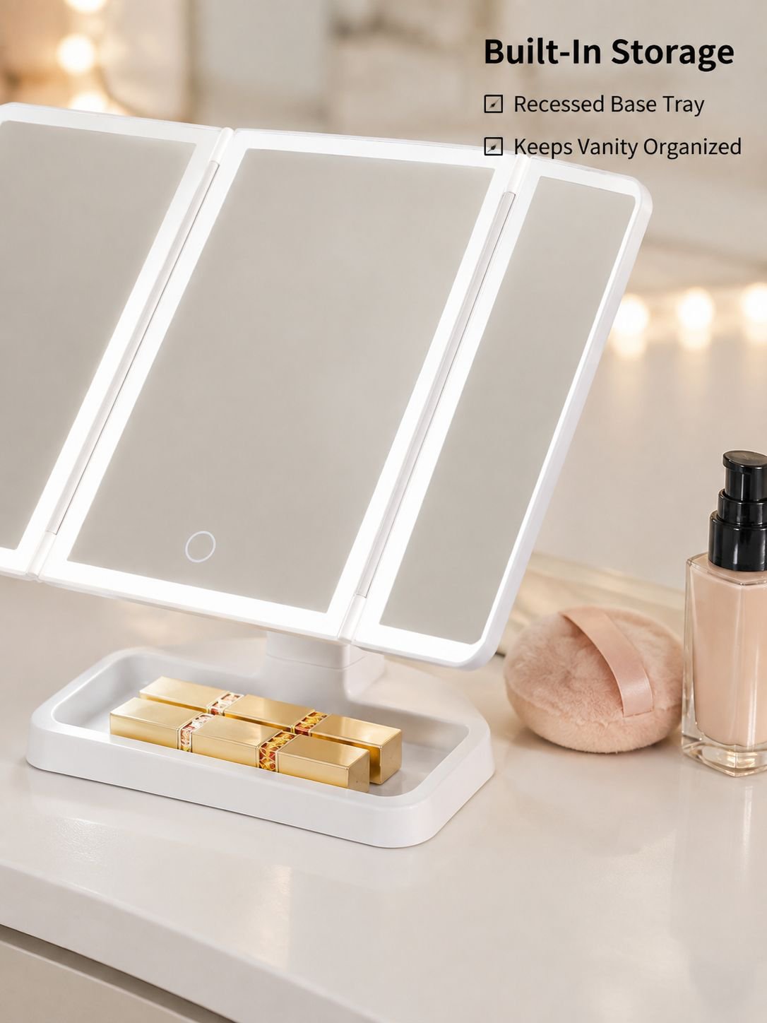 Modern Simple Double-Open Dressing Mirror for Women Bedroom
