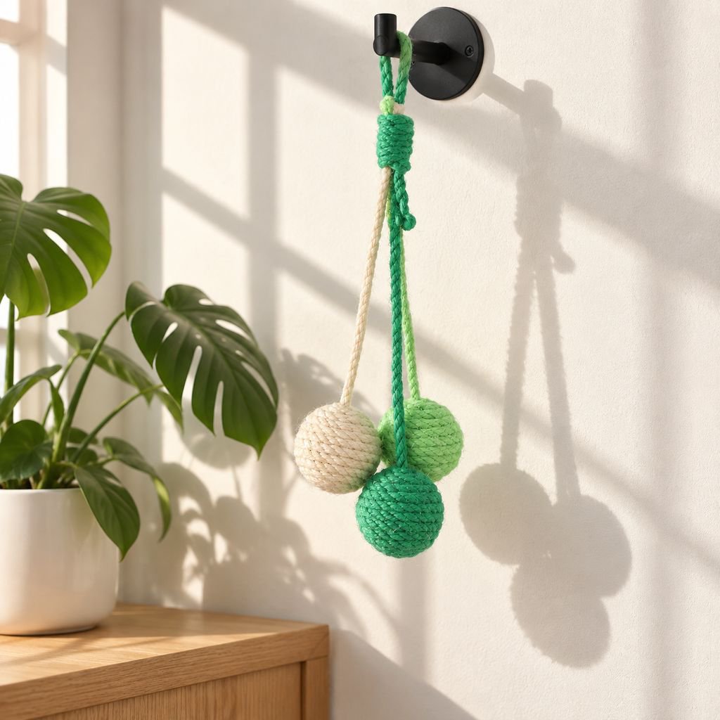 Hanging sesame ball cat toy