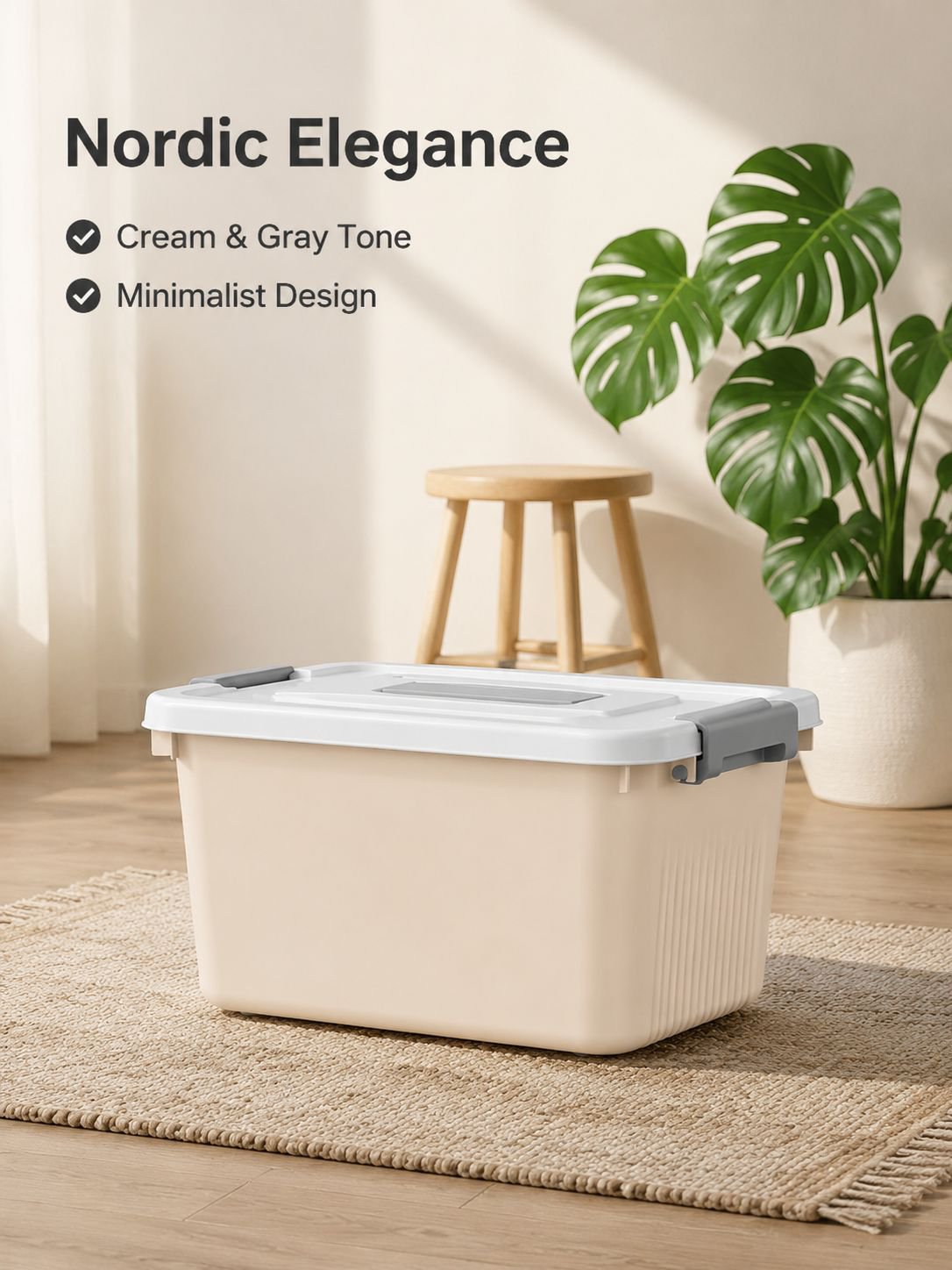 Large Plastic Storage Box with Lid and Wheels