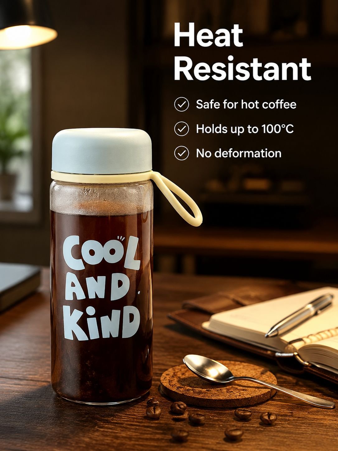 Reusable portable water cup for hot and cold drinks