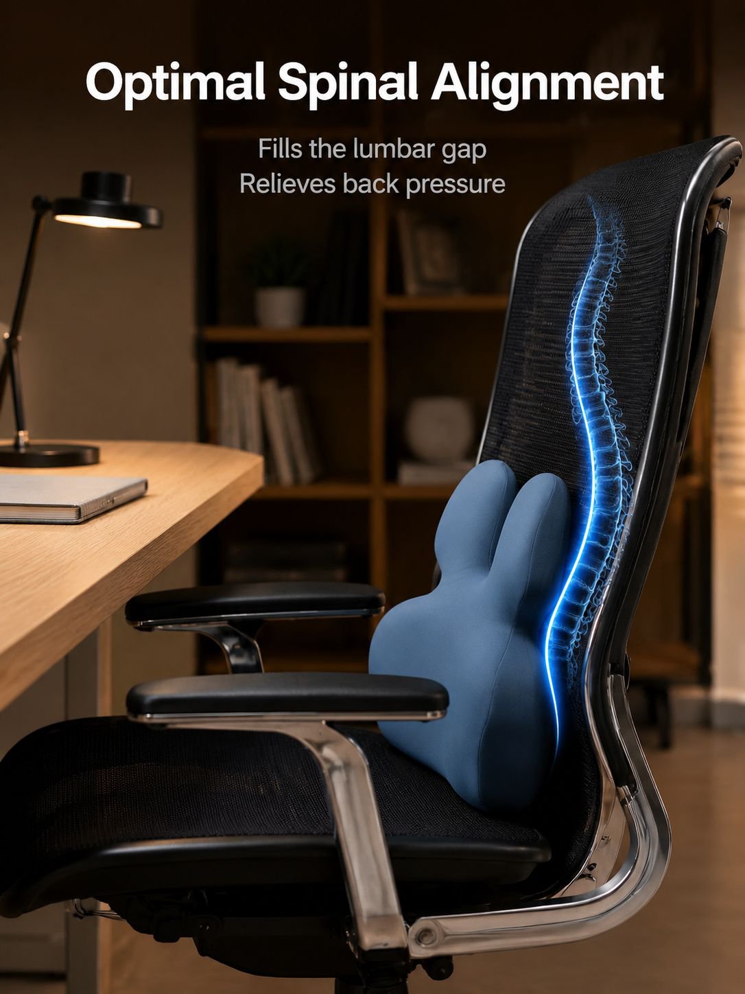 Office chair lumbar support pillow