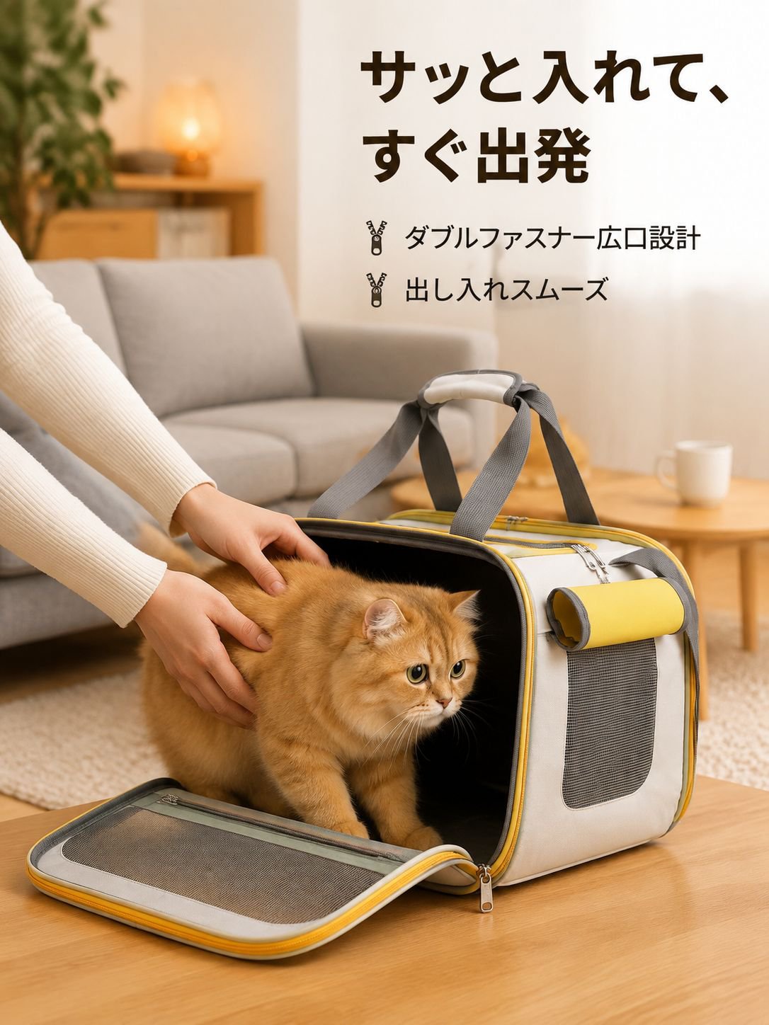 持ち運び便利なペット通気リュック