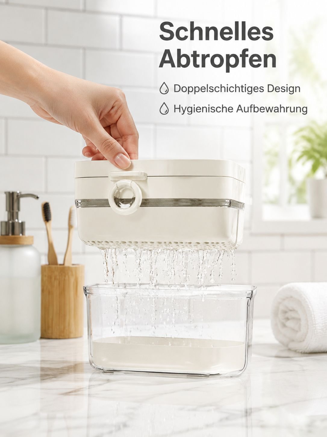 Multifunktionale versiegelte Zahnschienenbox mit Abfluss