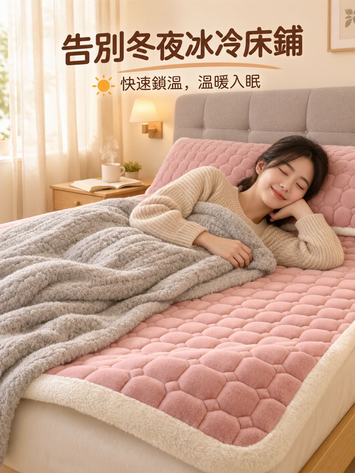 新款牛奶絨雙面床褥