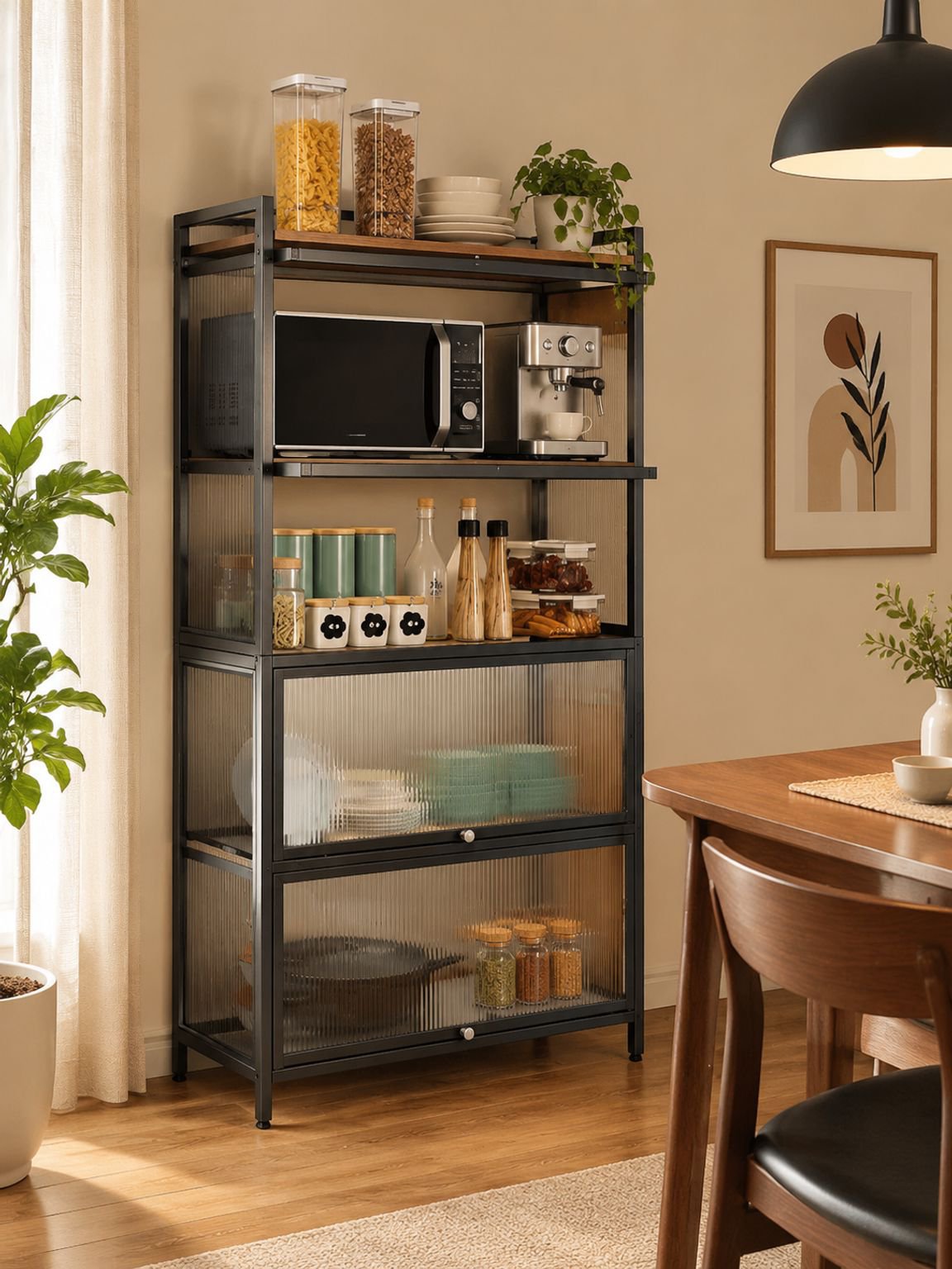 Multi-Tier Kitchen Storage Cabinet