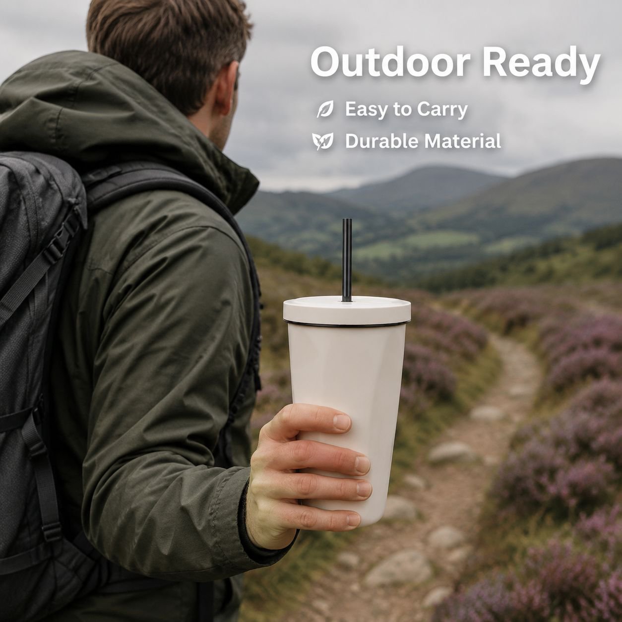 Outdoor portable straw cup