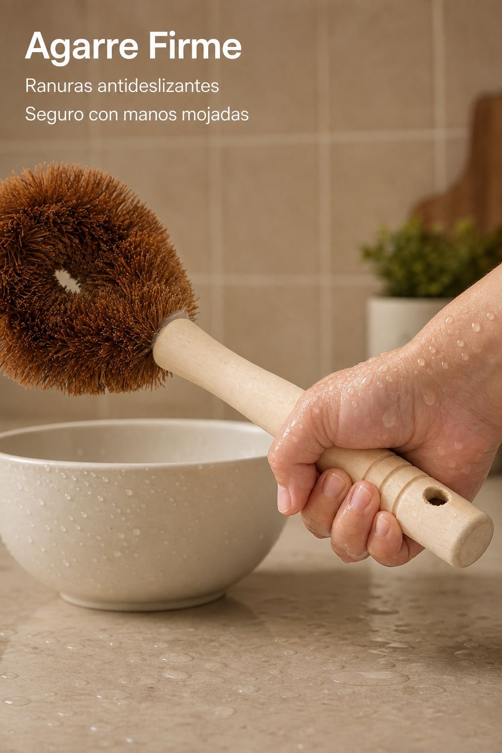 Cepillo biodegradable para utensilios de cocina