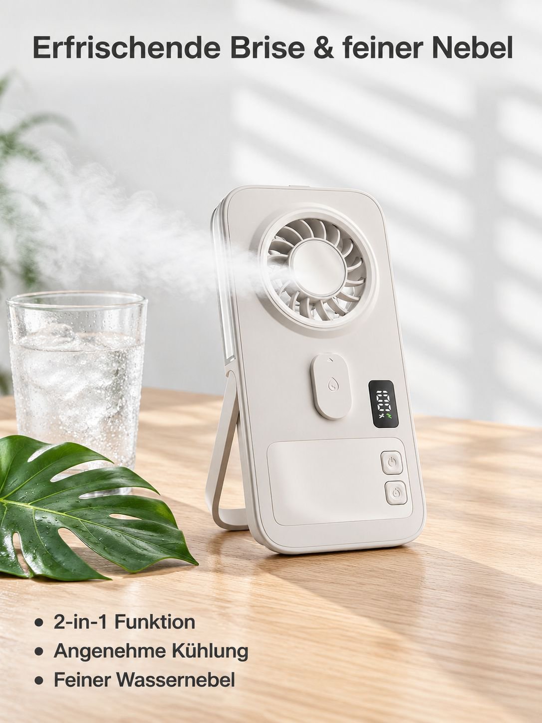 Tragbarer Mini-Sprühventilator mit USB-Aufladung, kleiner Luftkühler
