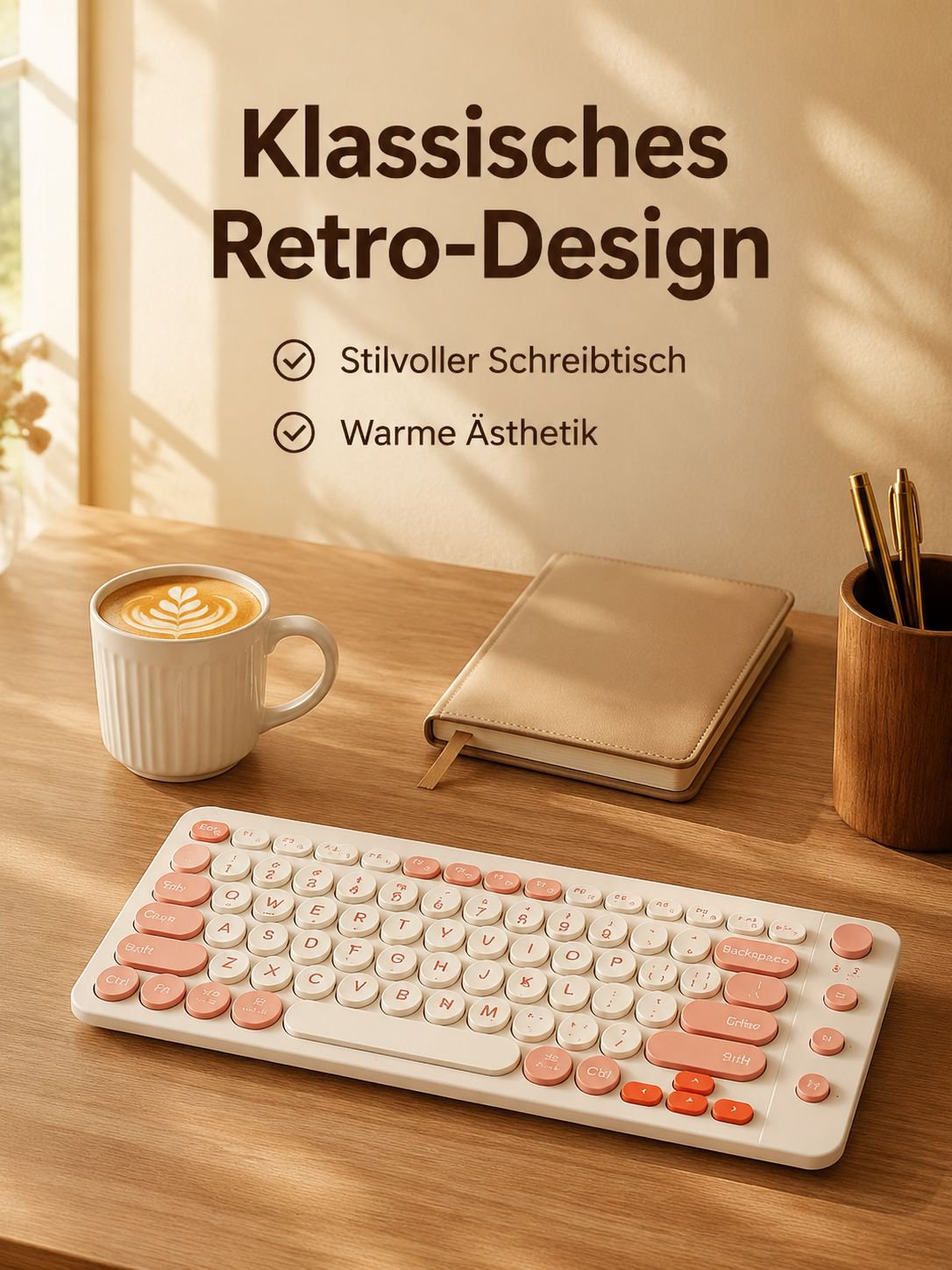 Kabellose Tastatur im klassischen Design