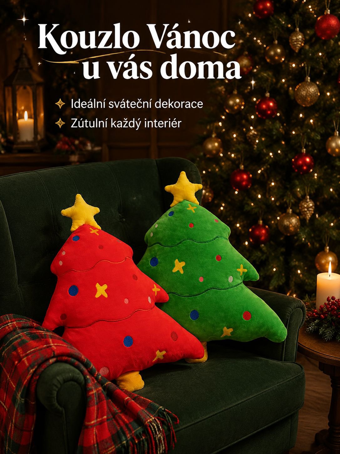 Roztomilý plyšový polštář